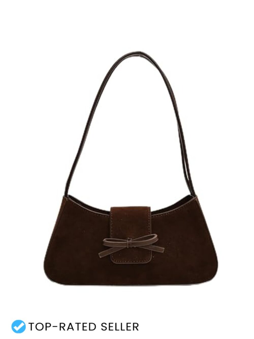 Small Suede Shoulder Bag Coquette Bow Purse for Women Y2K Cute Clutch